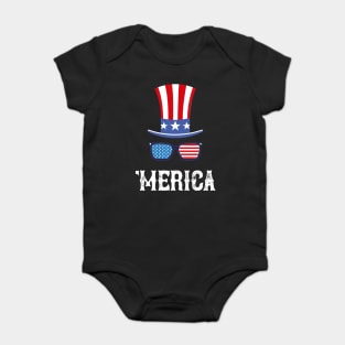 Funny Fourth of July Merica Patriotic Design Baby Bodysuit